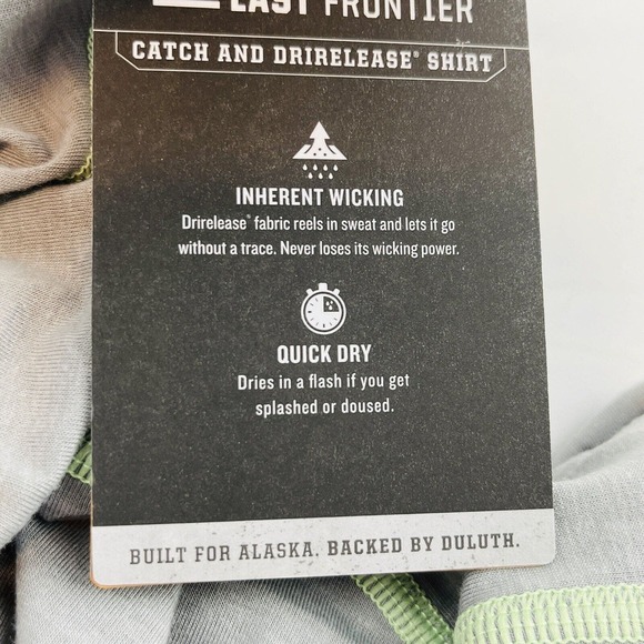 Mens L Alaskan Hardgear Fishing Catch & DriRelease‎ Shirt Gray Short Sleeve - Picture 8 of 8